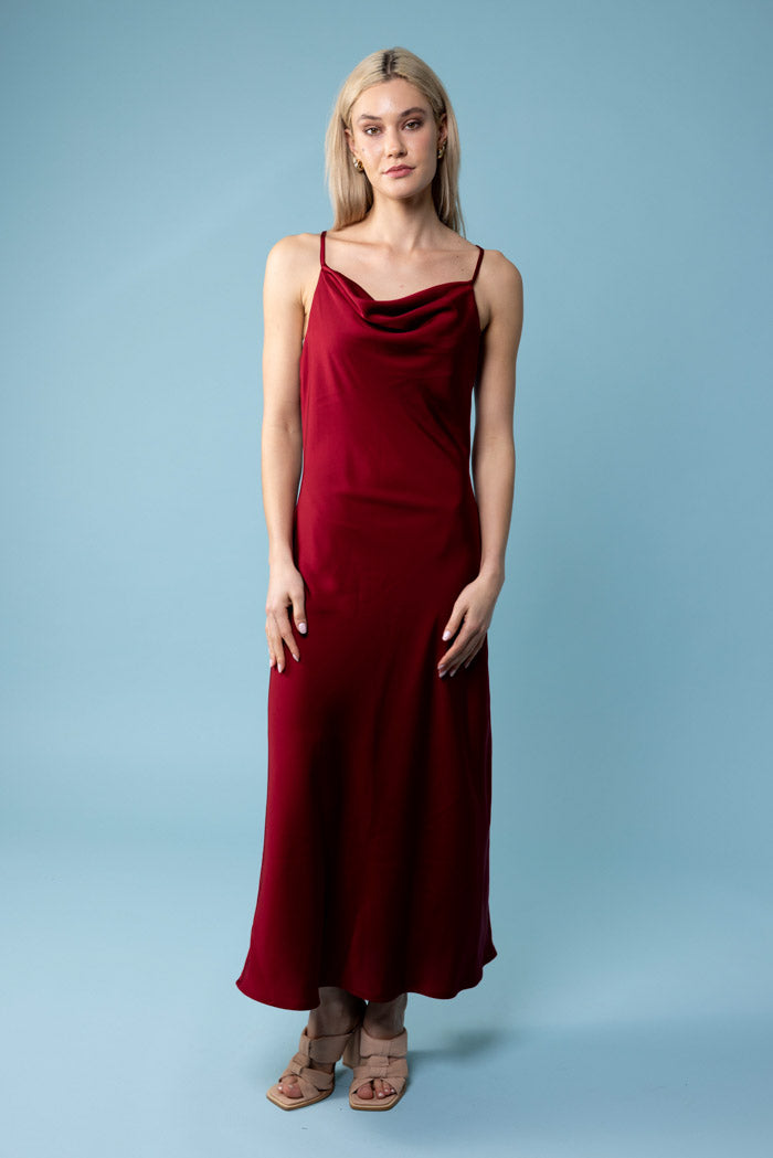 red bias maxi dress