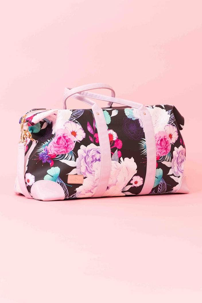 floral duffle overnight bag