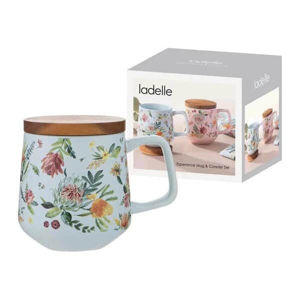 Ladelle Esperance Mug & Coaster Set - Blue
