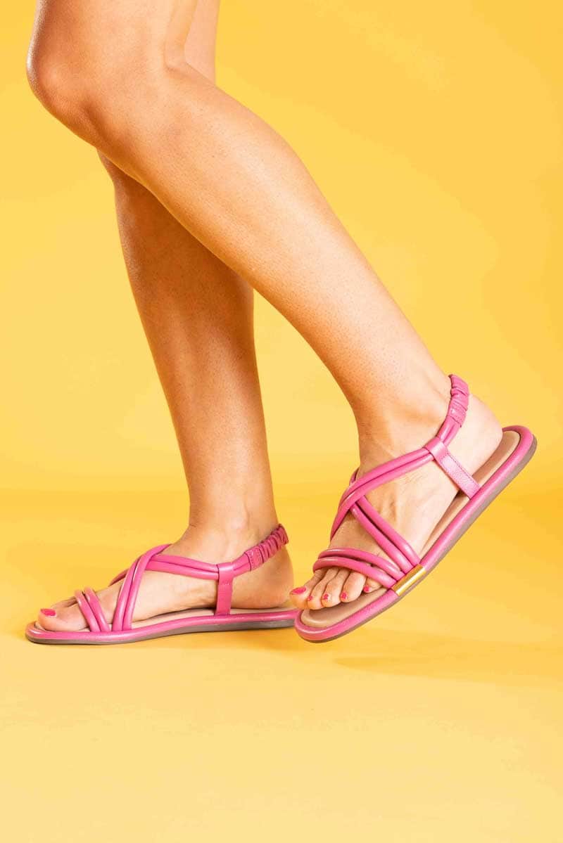 pink strappy sandal flat