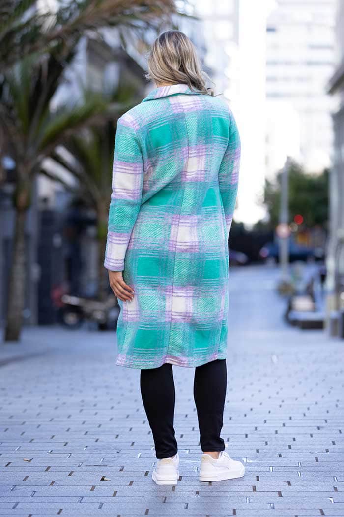 Bree Cardigan Green Lilac Check 3