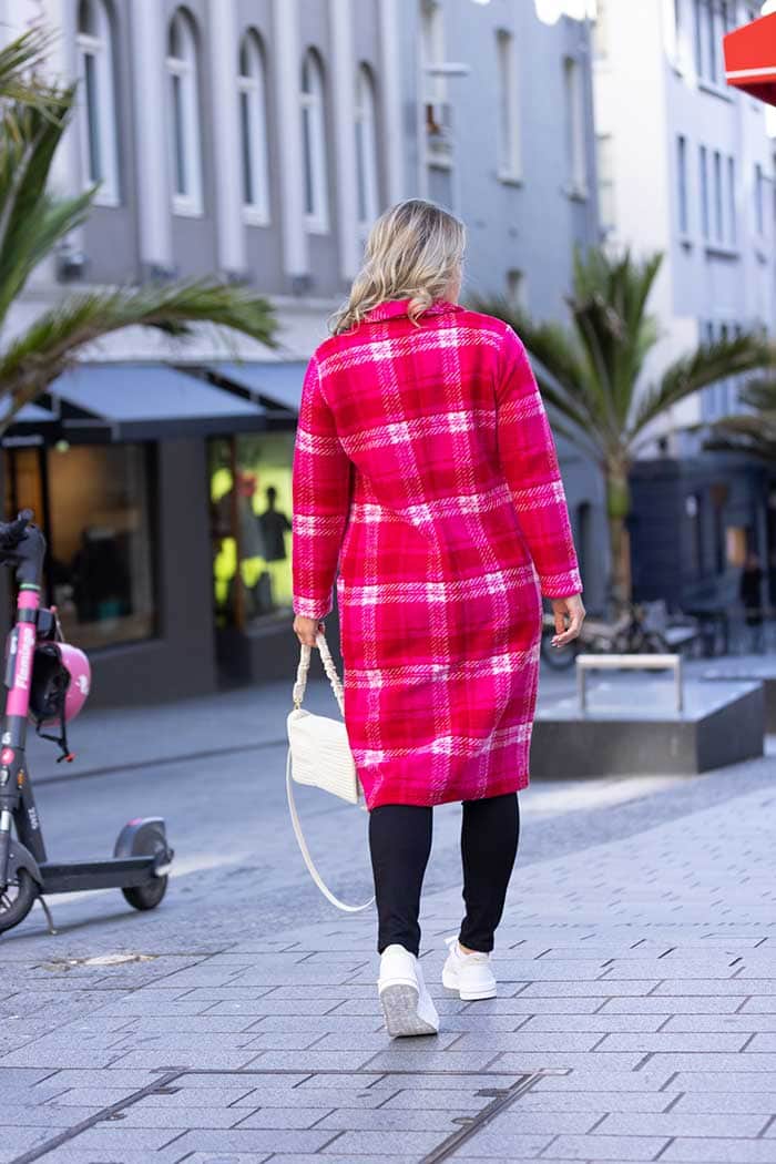 Bree Cardigan Pink Red Check 3