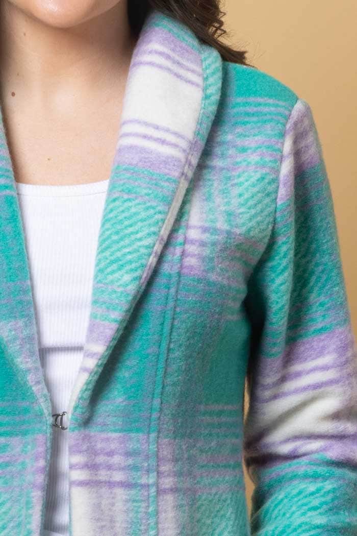 Bree Cardigan Green Lilac Check 4