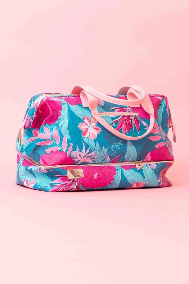 floral duffle overnight bag