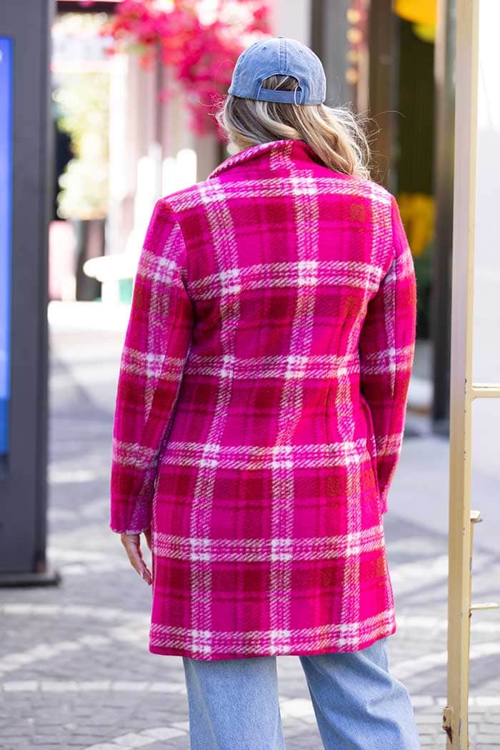 Britta Coat Pink Tartan 3