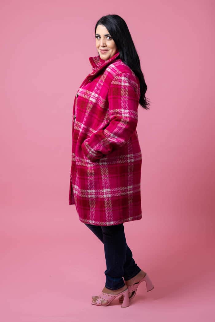 Britta Coat Pink Tartan 5