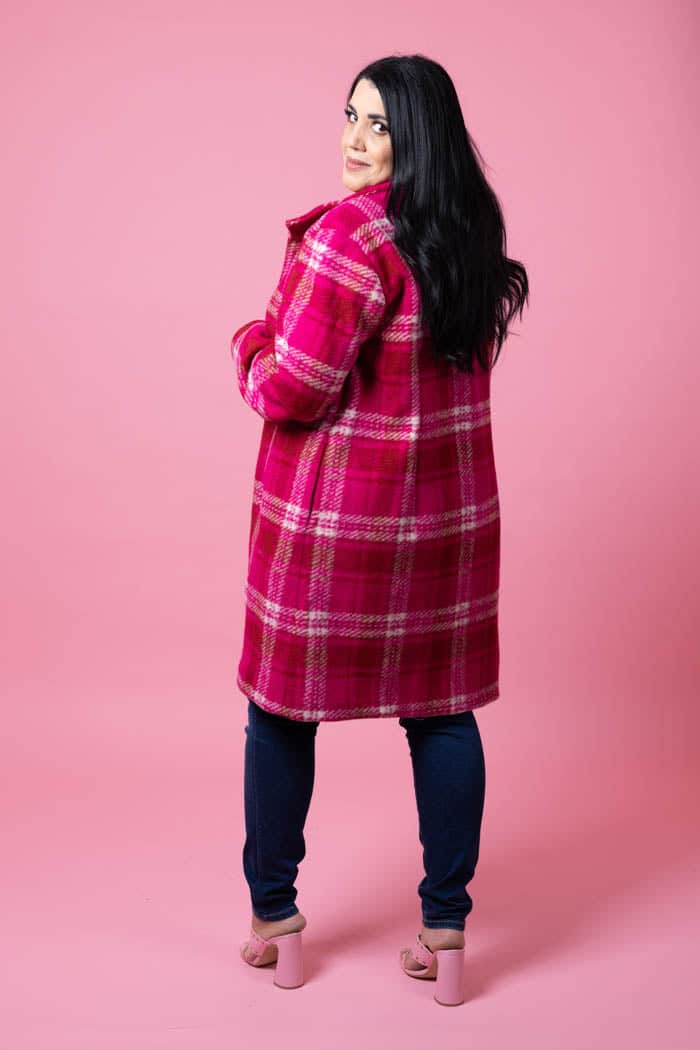 Britta Coat Pink Tartan 6