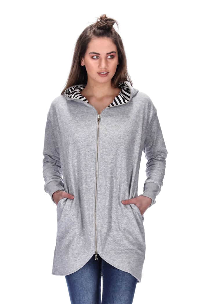 Britta Reversible Sweater Grey/Black Stripe