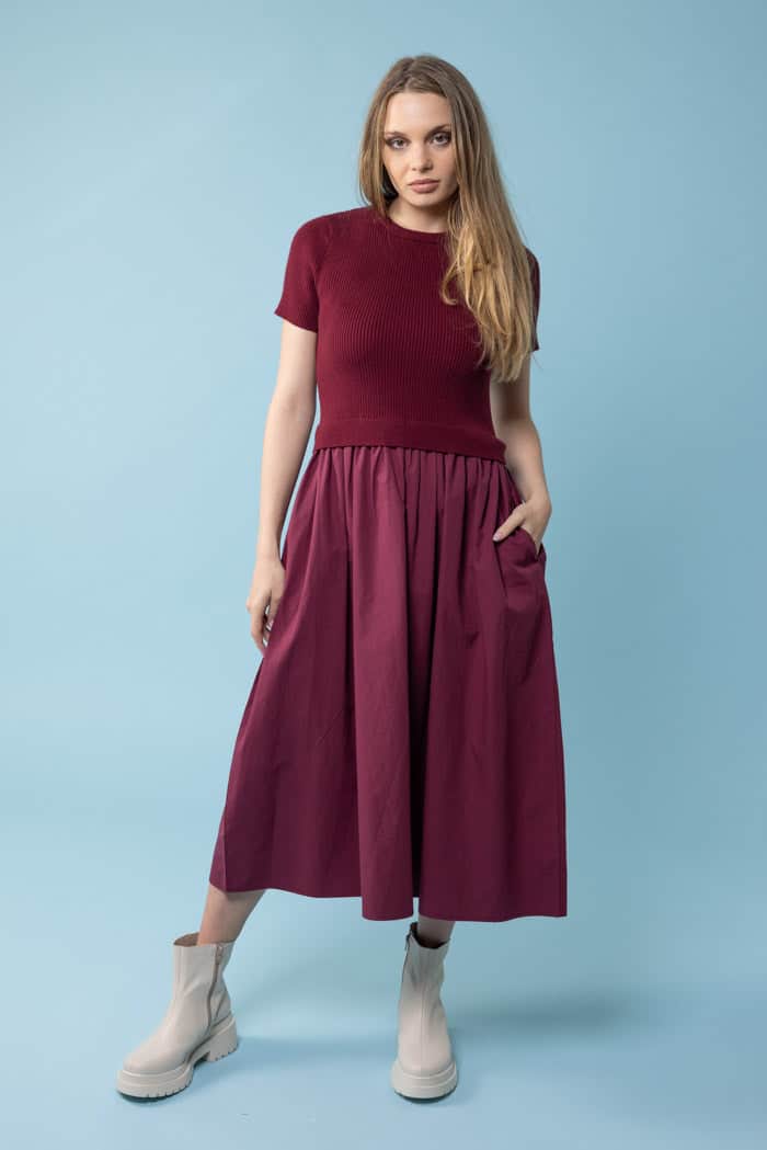 Brooke Knit Dress Merlot 2