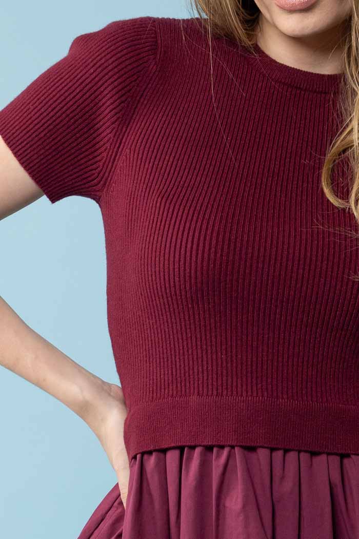 Brooke Knit Dress Merlot 4