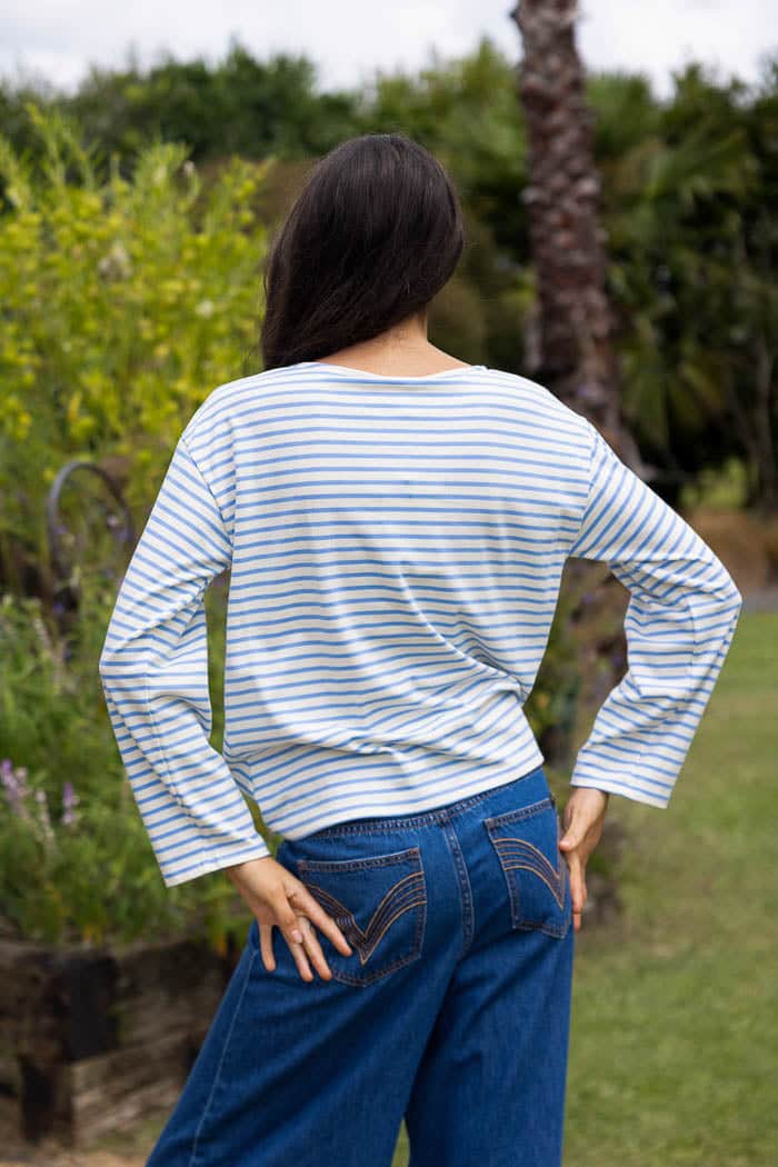 Sabrina Top Stripe Blue Cream 3