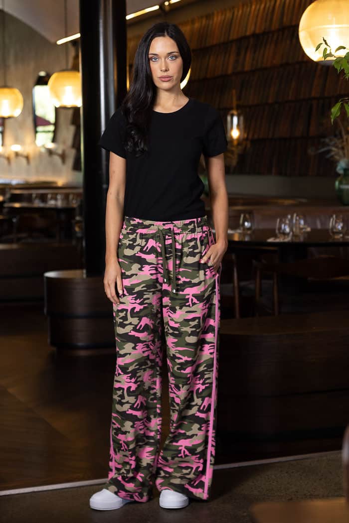 camo pink trackpant
