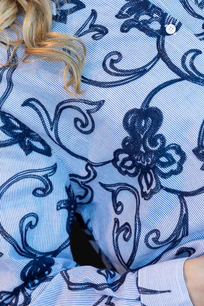 Talia Shirt Embroidered Blue 4