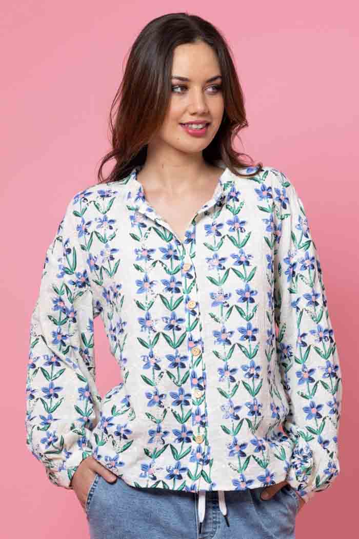 Becky Embroidered Shirt Floral