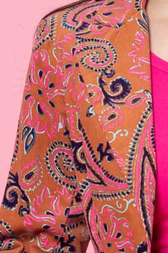 Louie Cord Blazer Caramel Paisley 4