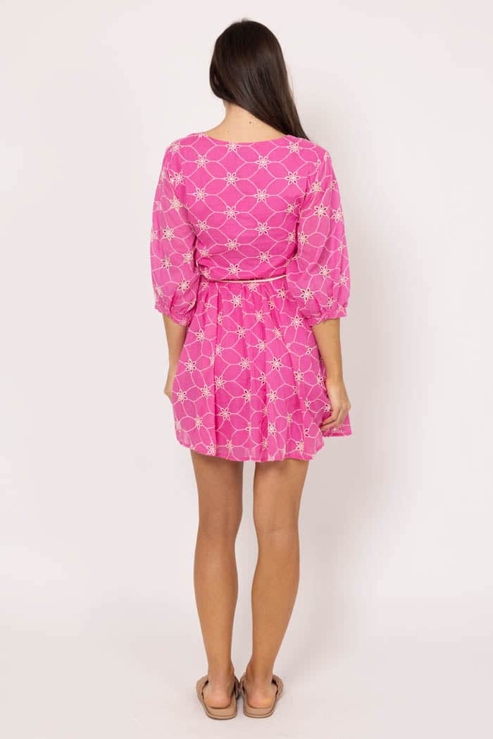 Lia Embroidered Mini Dress Pink 3