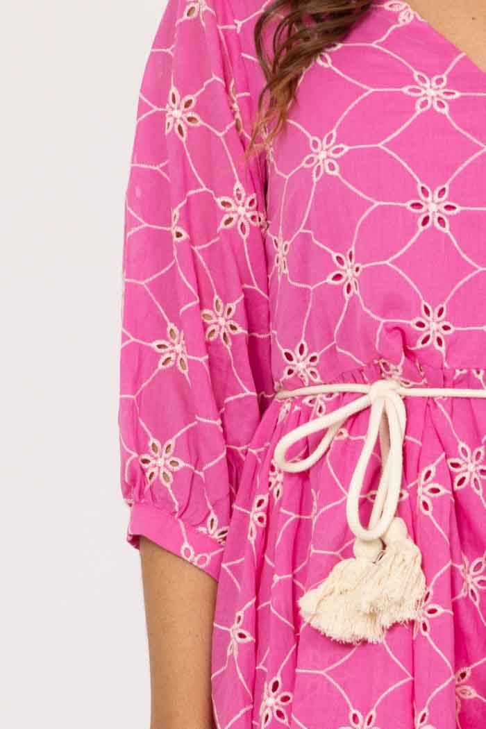 Lia Embroidered Mini Dress Pink 4