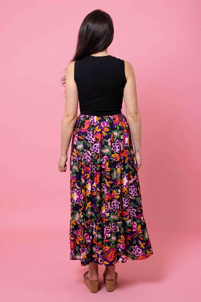 Mae Singlet Dress Black Floral 3