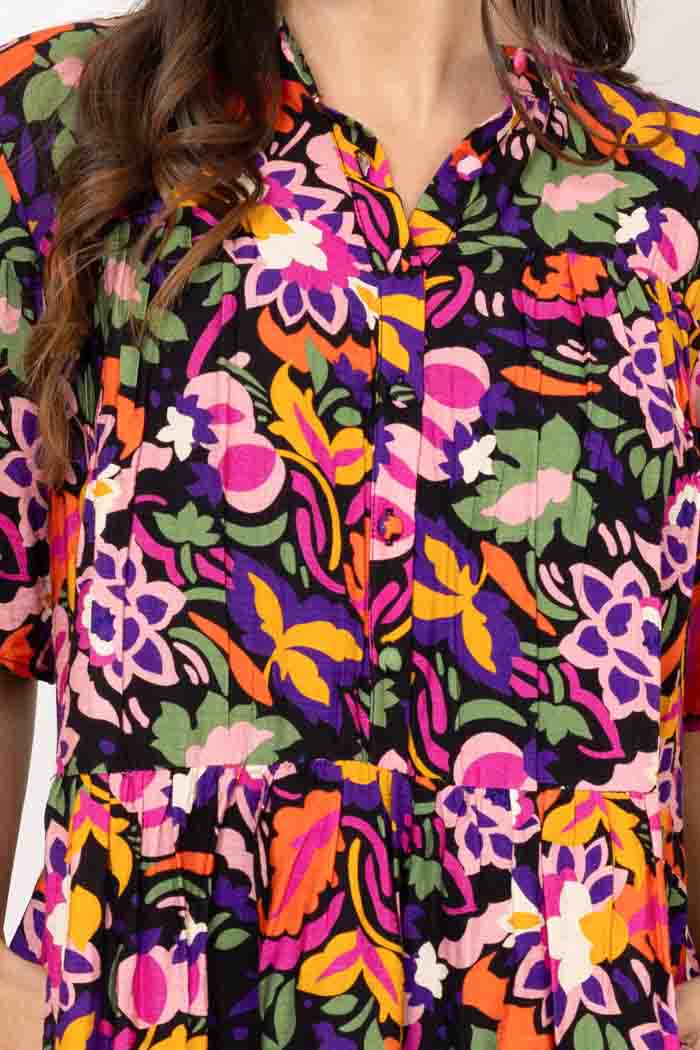Cameron Mini Dress Black Floral 4