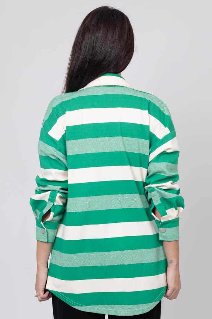 Amelia Stripe Shacket Green 4