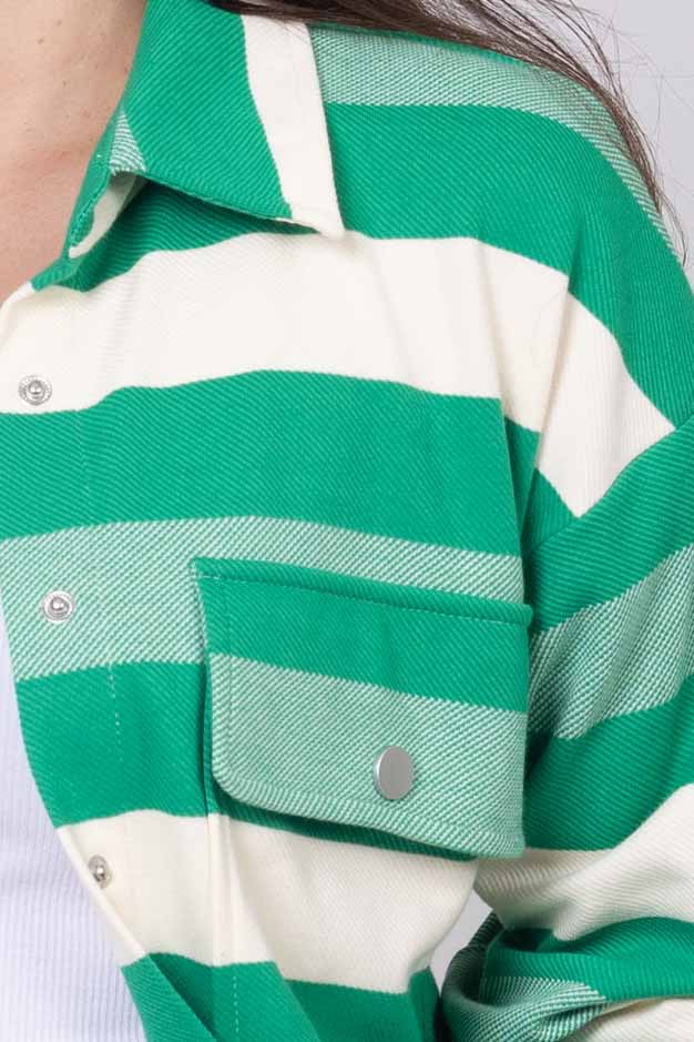 Amelia Stripe Shacket Green 7