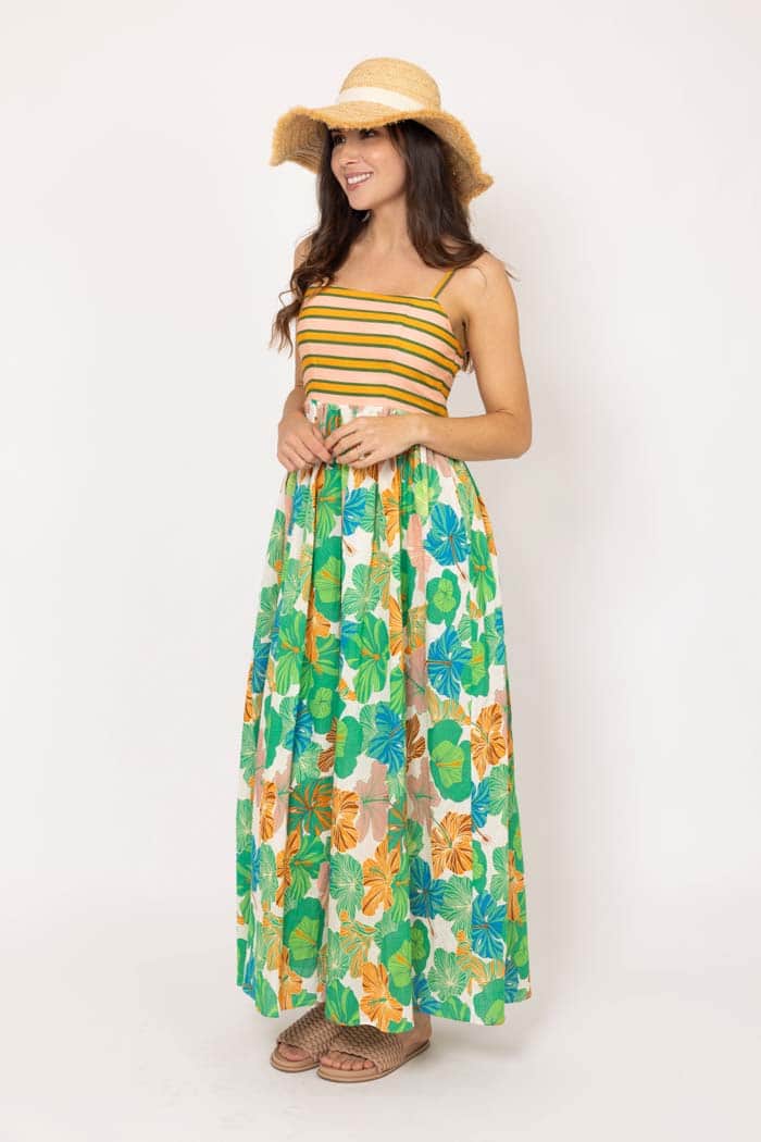 Darcia Maxi Dress Green Floral 2