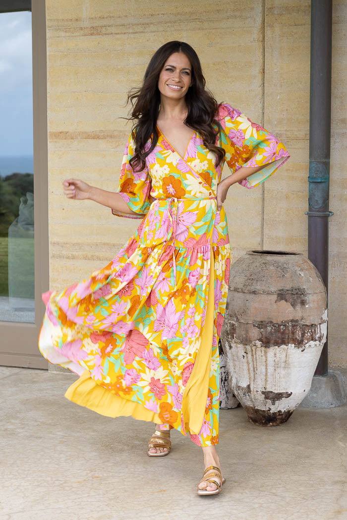 Floral wrap maxi dress
