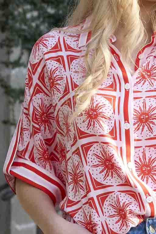 Tara Shirt Red Print 4
