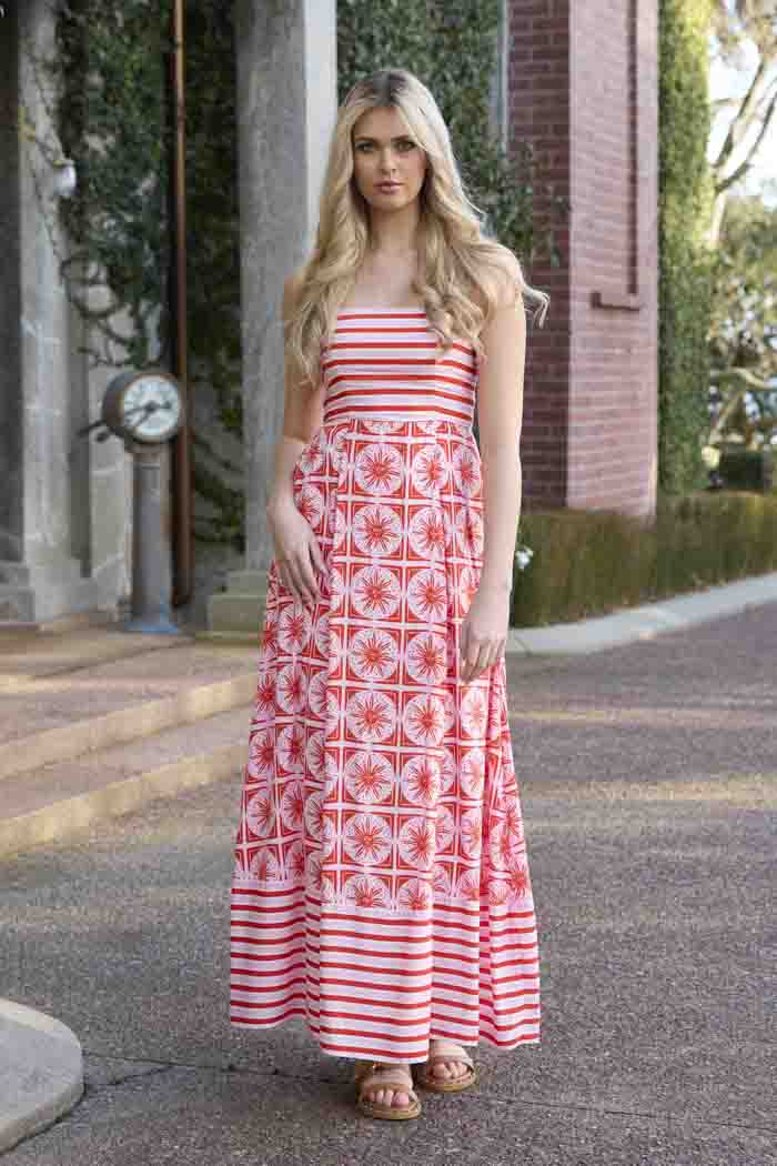 Sonia Maxi Dress Red Print