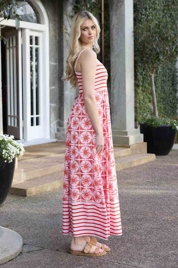 Sonia Maxi Dress Red Print 2