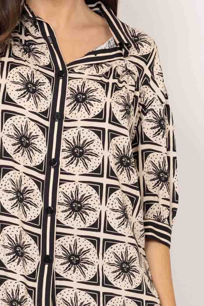 Ashley Shirt Black Beige 4