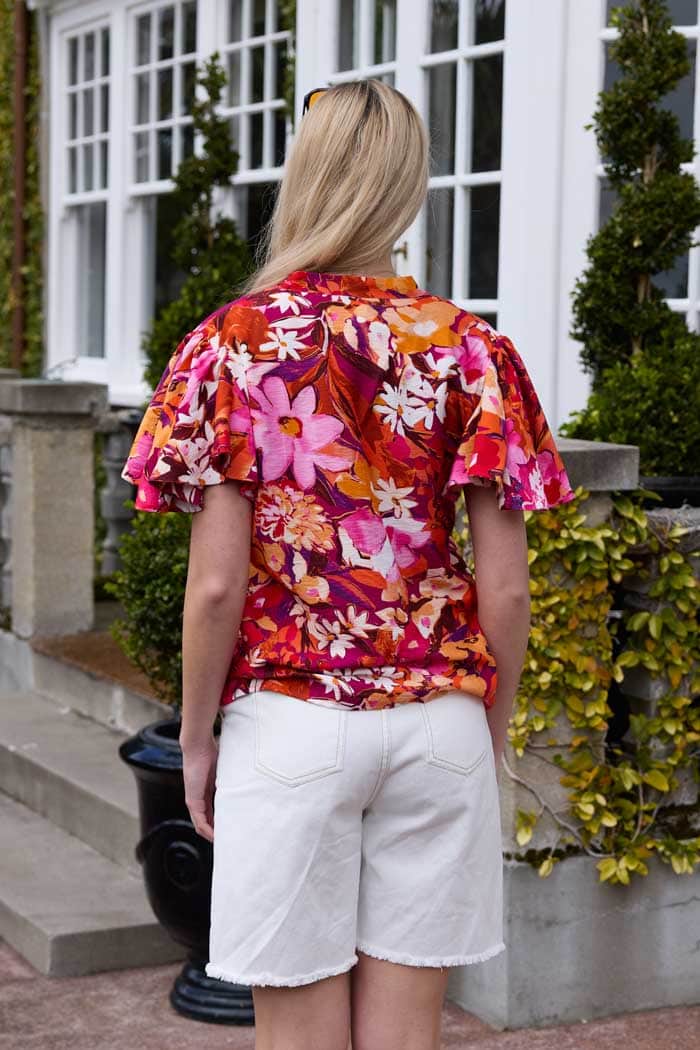 Alex Blouse Orange Floral 3