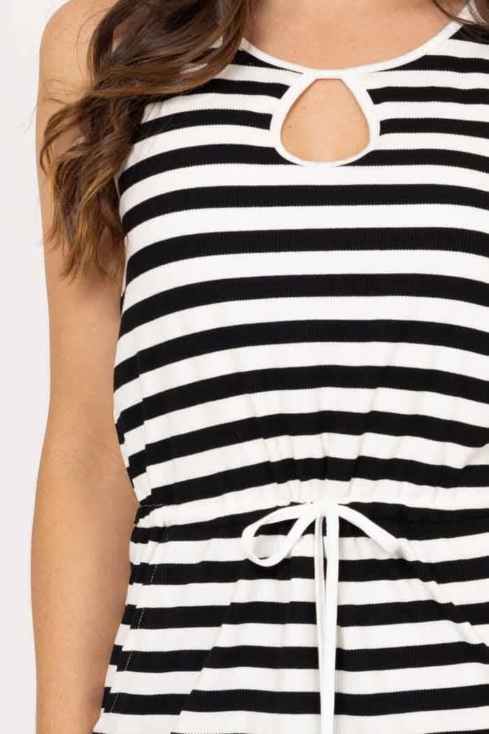 Melissa Stripe Dress Black White 4