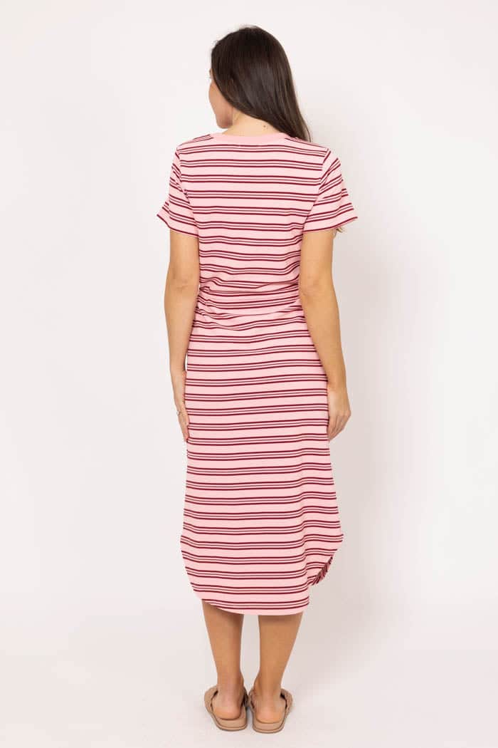 Dallas Stripe Dress Pink 3