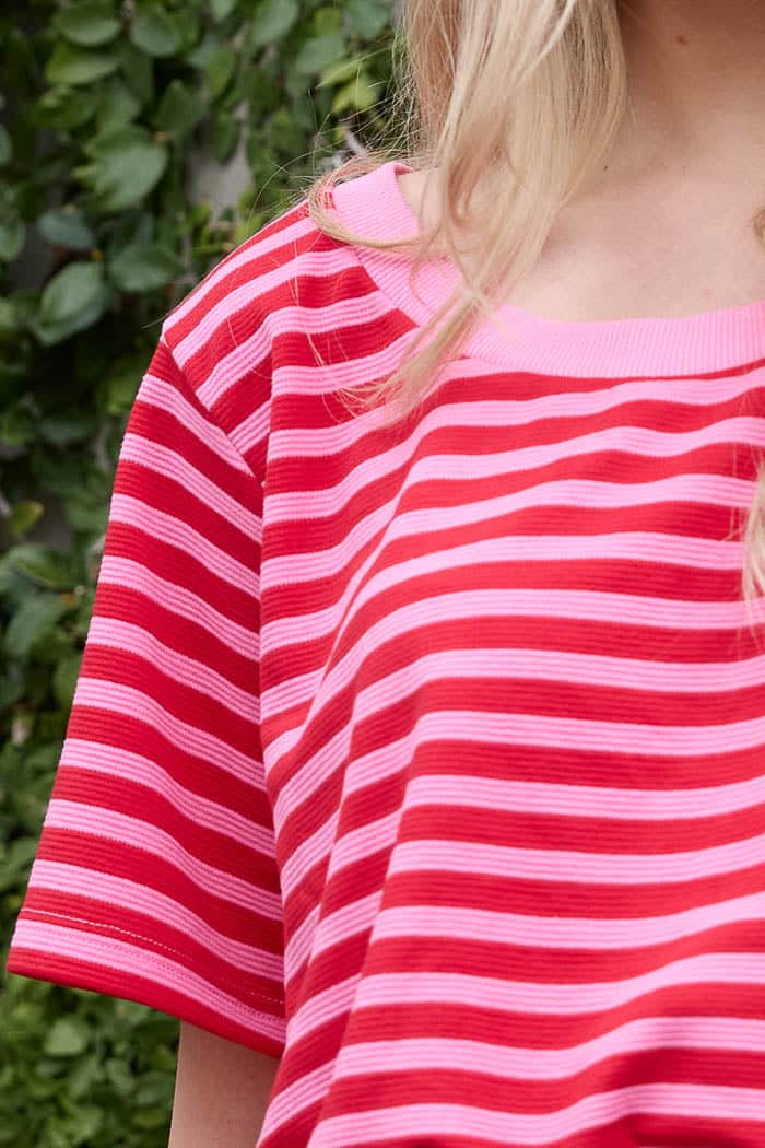 Dolce Stripe T-Shirt Pink Red 5