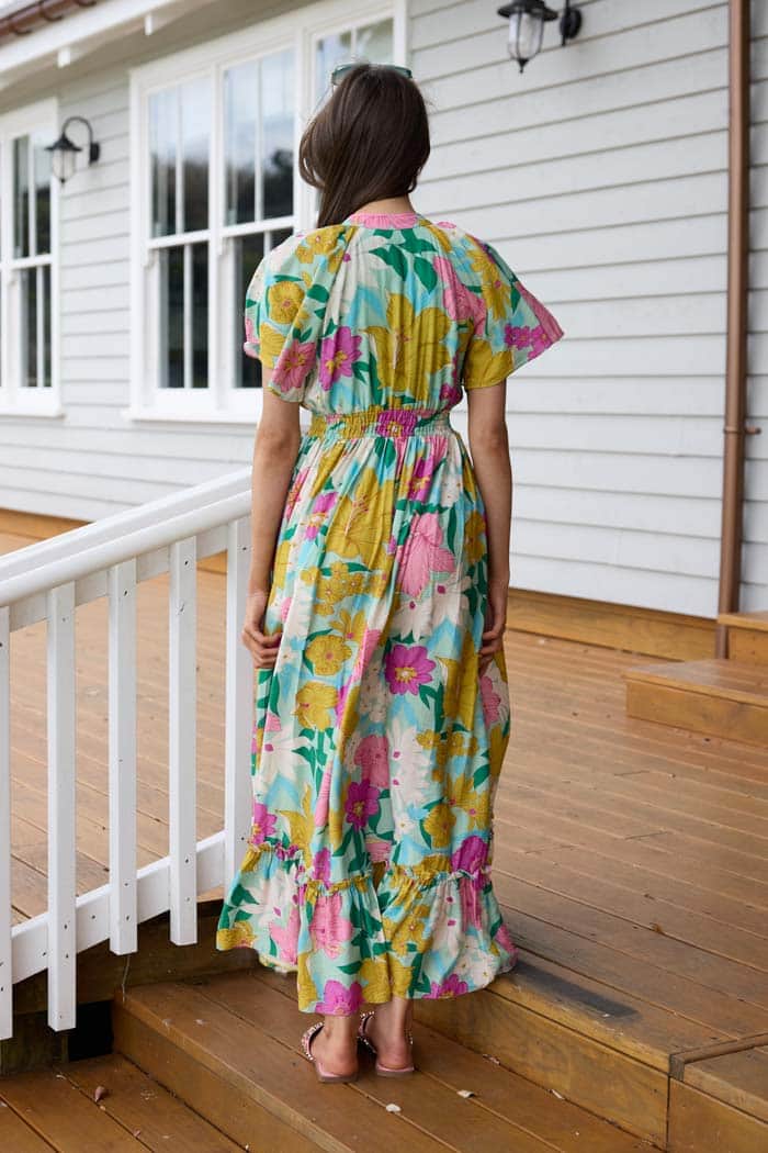 Josie Maxi Dress Green Floral 3