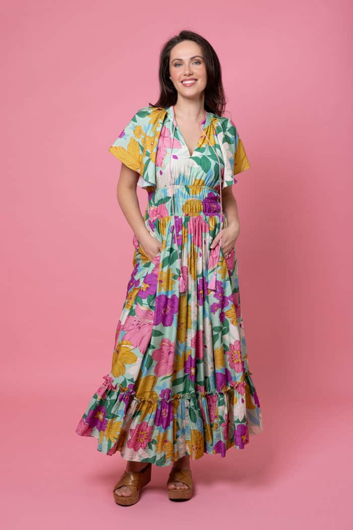 Josie Maxi Dress Green Floral 4