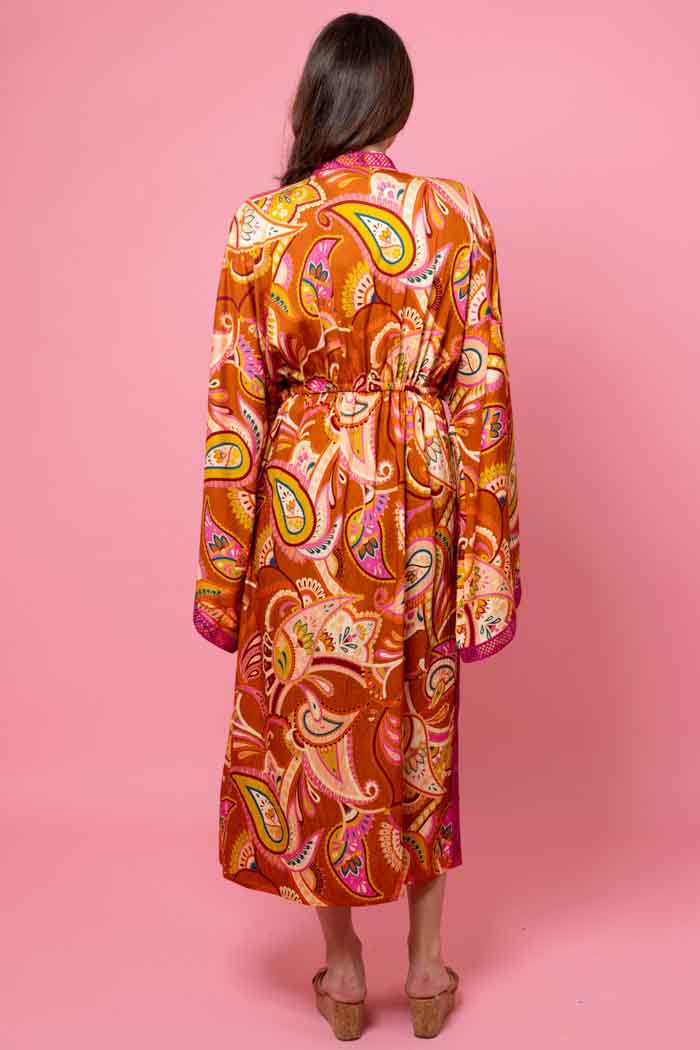 Livi Kimono Rust Paisley 3