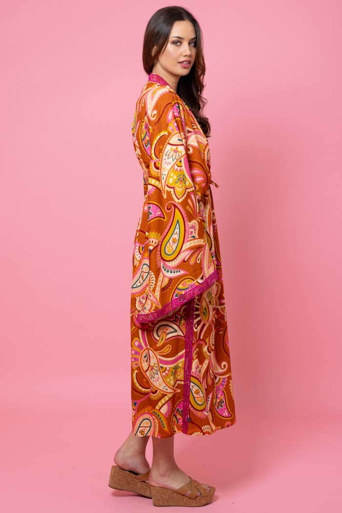 Livi Kimono Rust Paisley 2