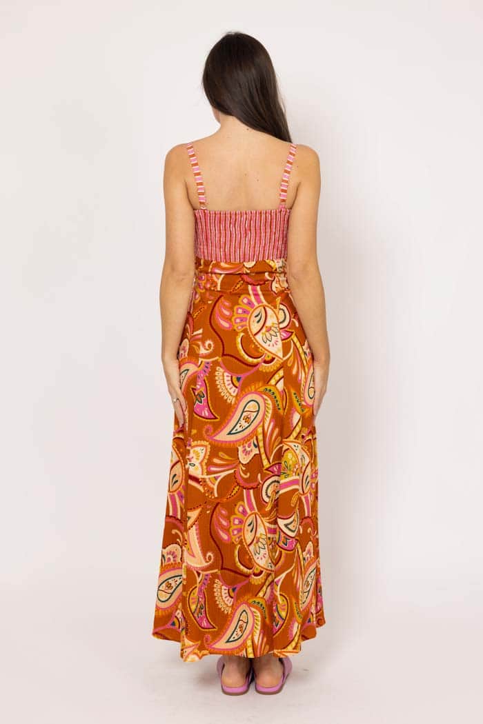 Natalie Dress Rust Paisley 3