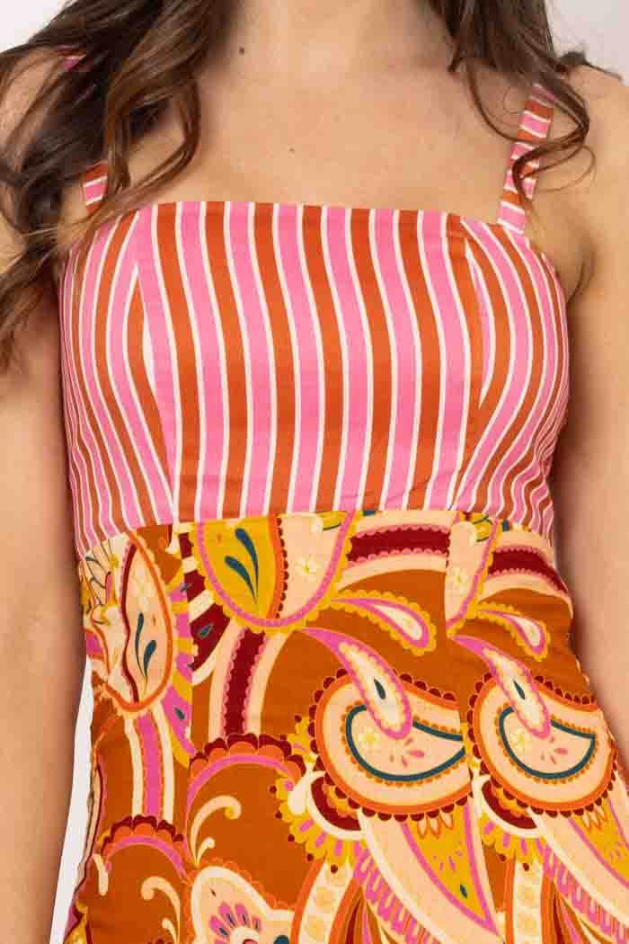 Natalie Dress Rust Paisley 4