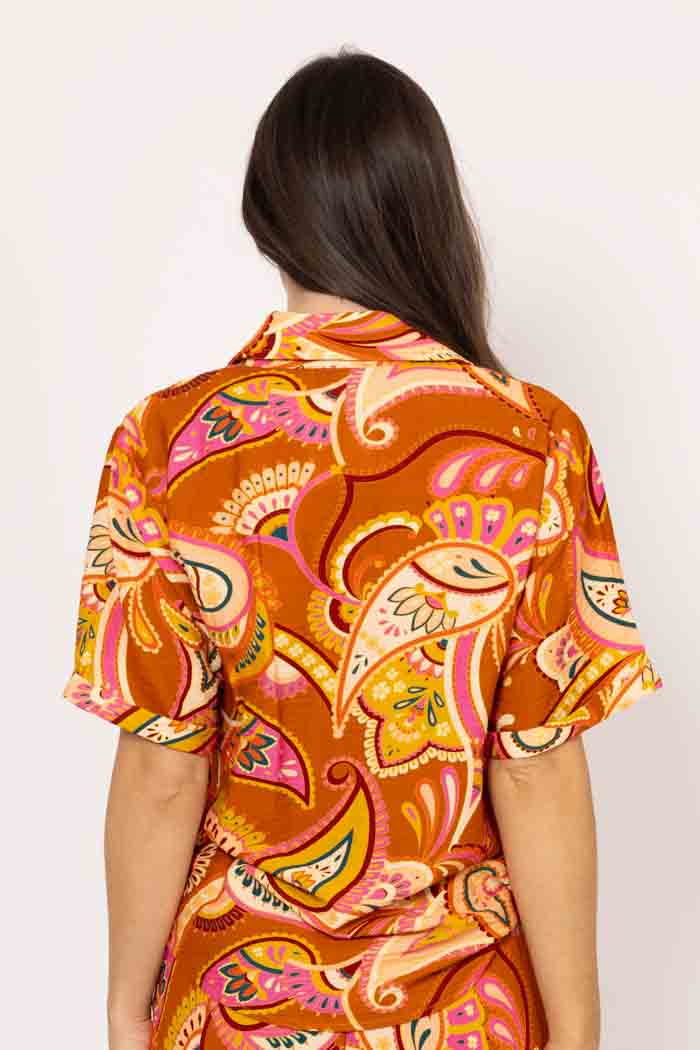 Billie Shirt Rust Paisley 3