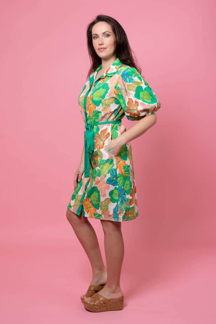 Ellison Shirt Dress Green Floral 2