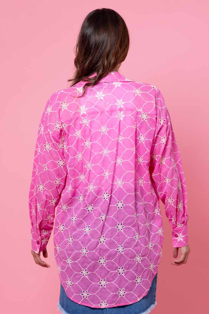 Barbie Embroidered Shirt Pink 3