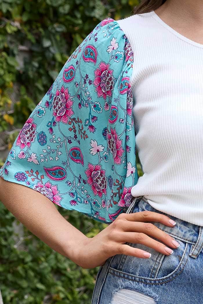 Pansy T-Shirt Blue Boho 2