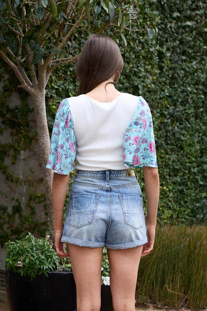 Pansy T-Shirt Blue Boho 4