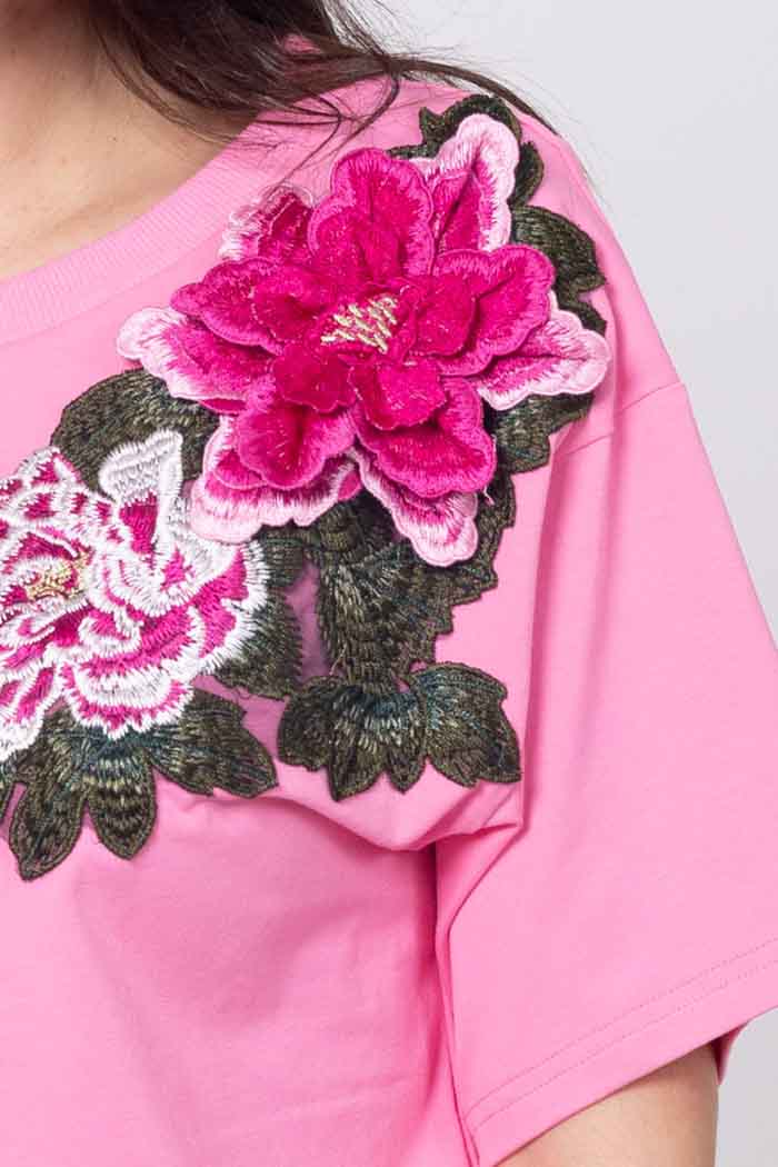 Izzie Flower T-Shirt Pink 4