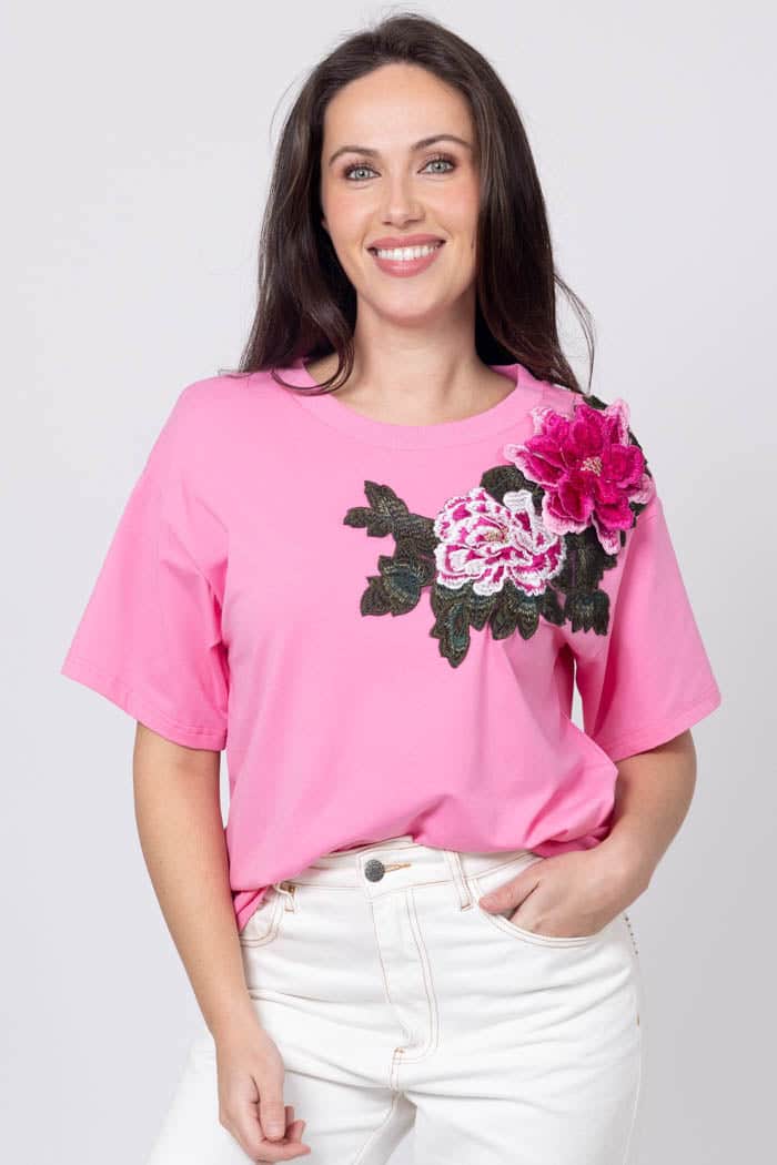 Izzie Flower T-Shirt Pink