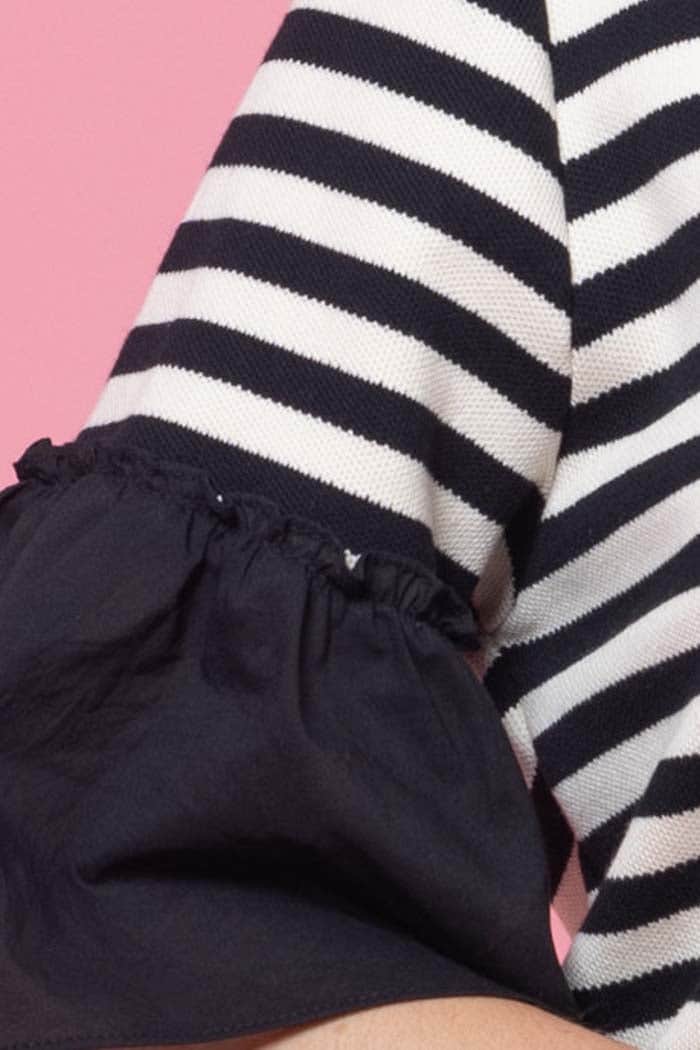 Amy Stripe Top Black Cream 4