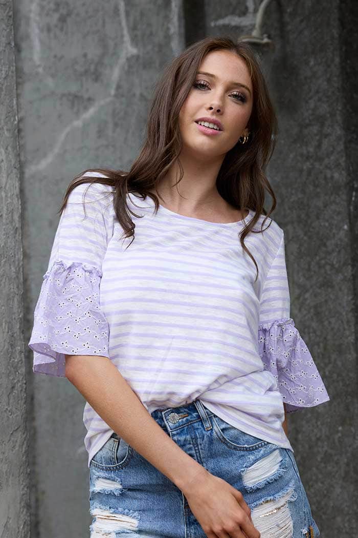 River Stripe T-Shirt Lilac